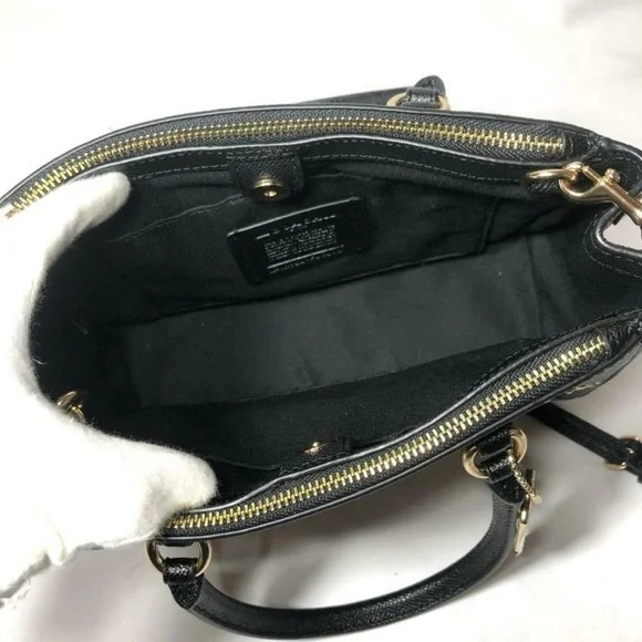 Coach Mini Surrey Carryall Black Heart  Limited Edition Leather Handbag - Picture 5 of 17